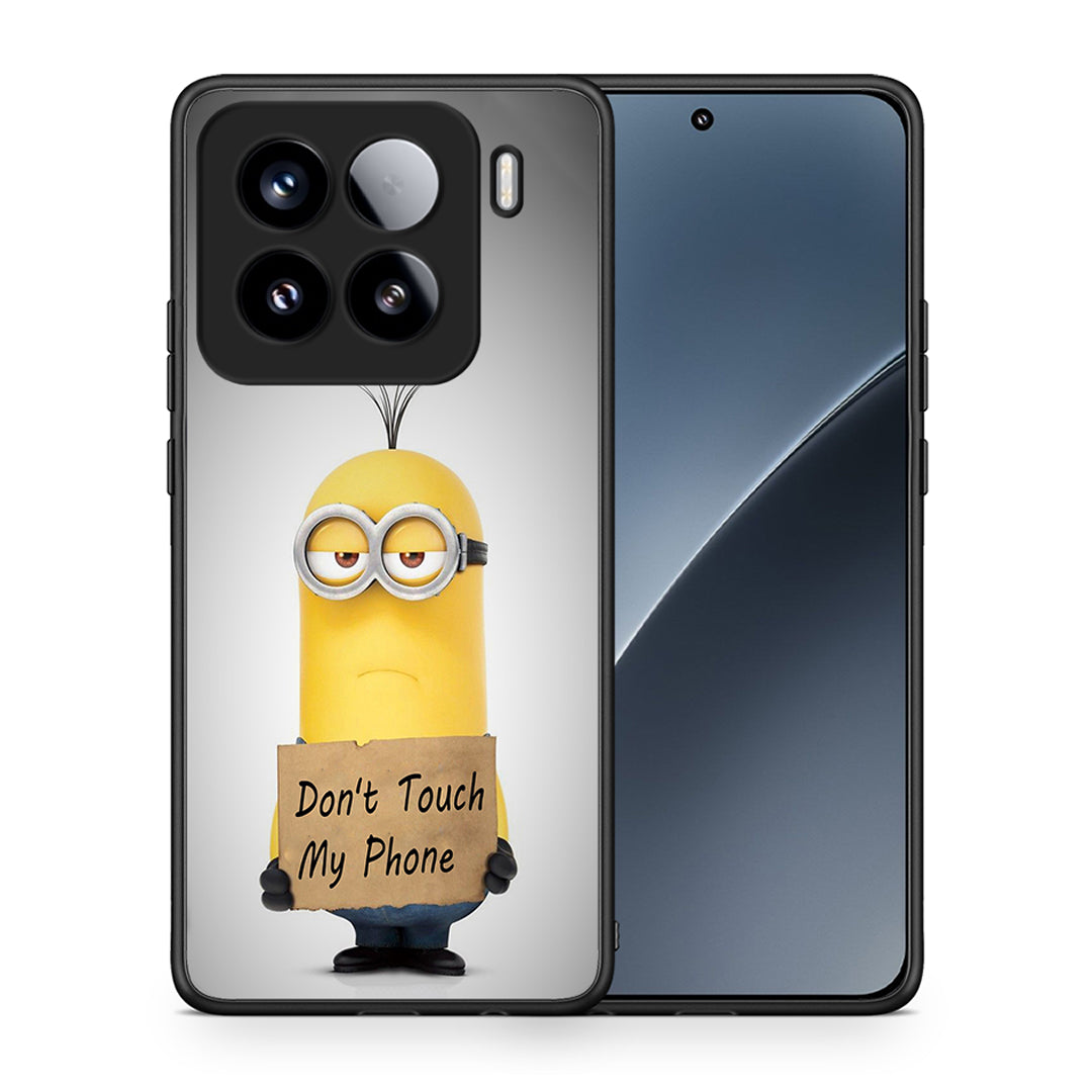 Θήκη Xiaomi 15 Minion Text από τη Smartfits με σχέδιο στο πίσω μέρος και μαύρο περίβλημα | Xiaomi 15 Minion Text case with colorful back and black bezels