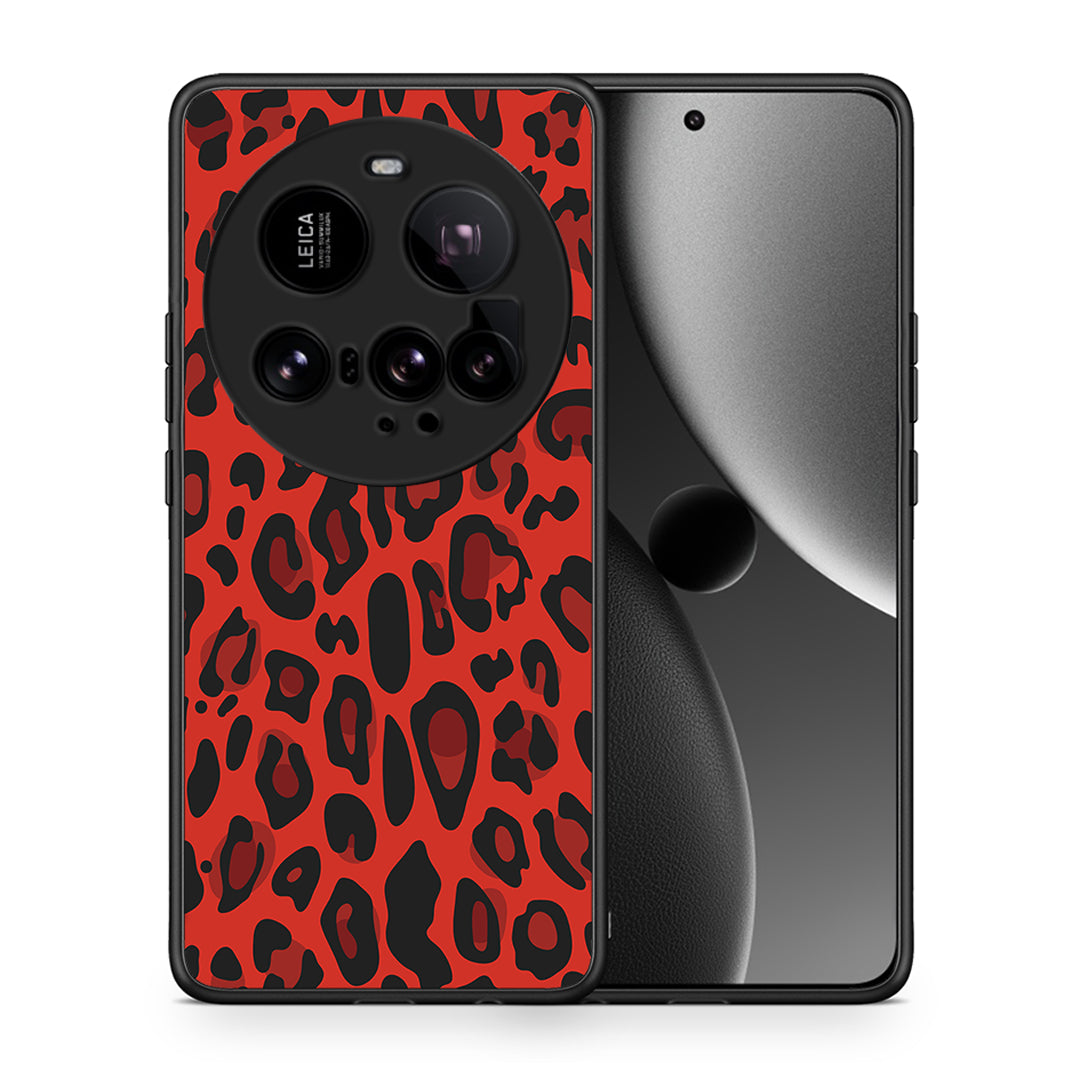 Θήκη Xiaomi 15 Ultra 5G Red Leopard Animal από τη Smartfits με σχέδιο στο πίσω μέρος και μαύρο περίβλημα | Xiaomi 15 Ultra 5G Red Leopard Animal case with colorful back and black bezels