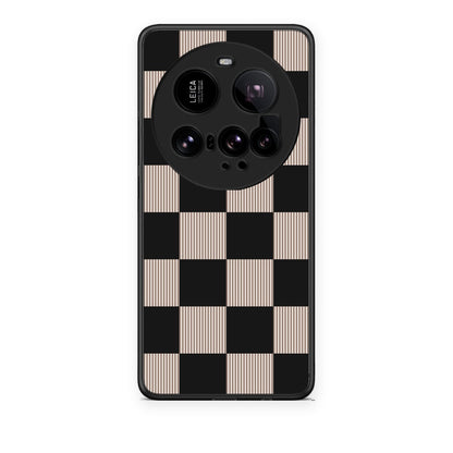 Θήκη Xiaomi 15 Ultra 5G Black and Taupe Striped Checks από τη Smartfits με σχέδιο στο πίσω μέρος και μαύρο περίβλημα | Xiaomi 15 Ultra 5G Black and Taupe Striped Checks case with colorful back and black bezels