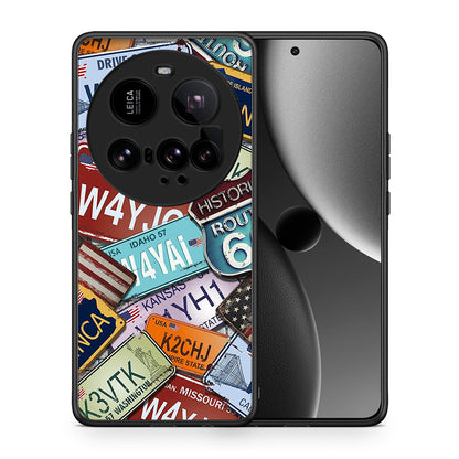 Θήκη Xiaomi 15 Ultra 5G Car Plates από τη Smartfits με σχέδιο στο πίσω μέρος και μαύρο περίβλημα | Xiaomi 15 Ultra 5G Car Plates case with colorful back and black bezels