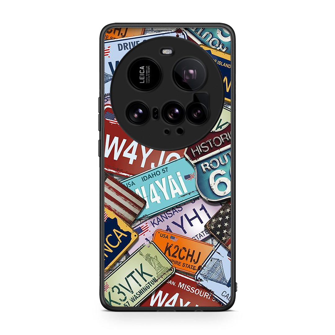 Xiaomi 15 Ultra 5G Car Plates θήκη από τη Smartfits με σχέδιο στο πίσω μέρος και μαύρο περίβλημα | Smartphone case with colorful back and black bezels by Smartfits