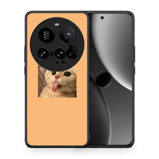 Θήκη Xiaomi 15 Ultra 5G Cat Tongue από τη Smartfits με σχέδιο στο πίσω μέρος και μαύρο περίβλημα | Xiaomi 15 Ultra 5G Cat Tongue case with colorful back and black bezels