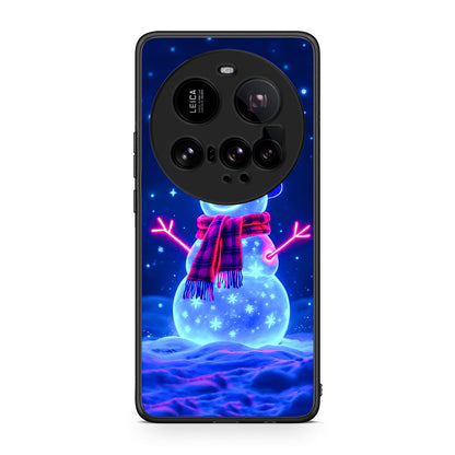 Xiaomi 15 Ultra 5G Christmas Neon Snowman θήκη από τη Smartfits με σχέδιο στο πίσω μέρος και μαύρο περίβλημα | Smartphone case with colorful back and black bezels by Smartfits