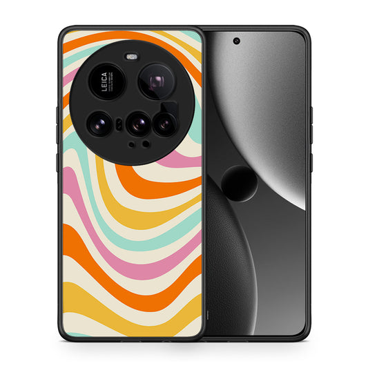 Θήκη Xiaomi 15 Ultra 5G Colourful Waves από τη Smartfits με σχέδιο στο πίσω μέρος και μαύρο περίβλημα | Xiaomi 15 Ultra 5G Colourful Waves case with colorful back and black bezels