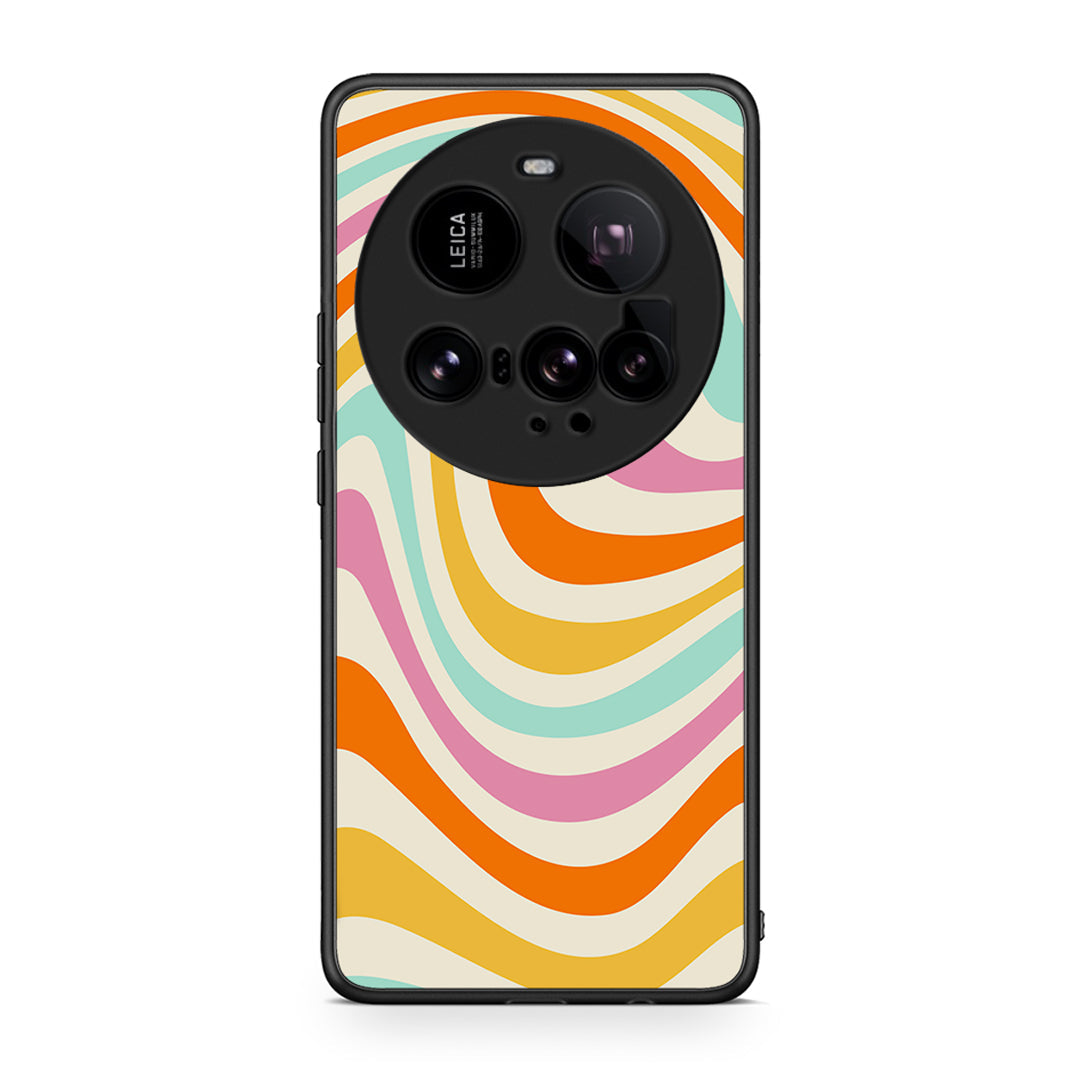 Xiaomi 15 Ultra 5G Colourful Waves θήκη από τη Smartfits με σχέδιο στο πίσω μέρος και μαύρο περίβλημα | Smartphone case with colorful back and black bezels by Smartfits