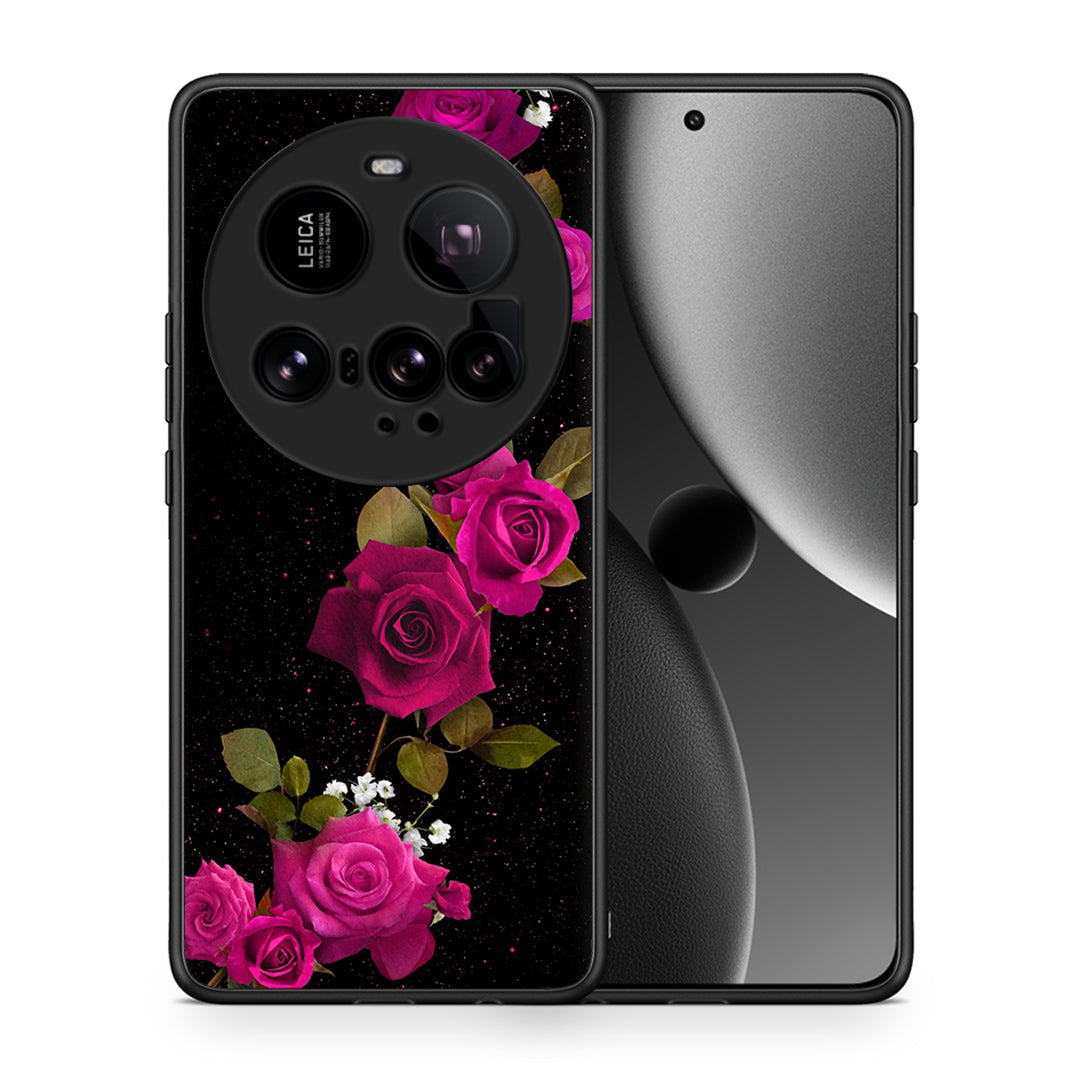 Θήκη Xiaomi 15 Ultra 5G Red Roses Flower από τη Smartfits με σχέδιο στο πίσω μέρος και μαύρο περίβλημα | Xiaomi 15 Ultra 5G Red Roses Flower case with colorful back and black bezels