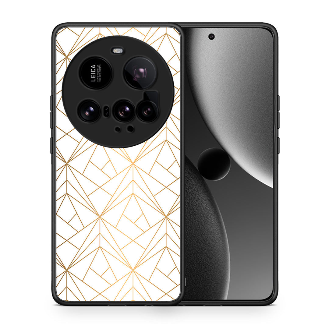 Θήκη Xiaomi 15 Ultra 5G Luxury White Geometric από τη Smartfits με σχέδιο στο πίσω μέρος και μαύρο περίβλημα | Xiaomi 15 Ultra 5G Luxury White Geometric case with colorful back and black bezels
