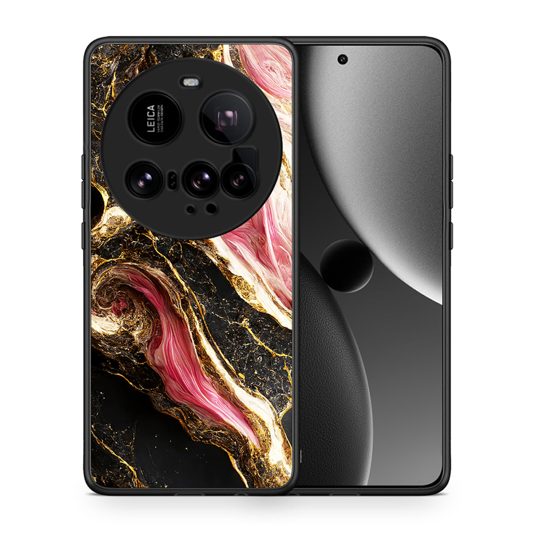 Θήκη Xiaomi 15 Ultra 5G Glamorous Pink Marble από τη Smartfits με σχέδιο στο πίσω μέρος και μαύρο περίβλημα | Xiaomi 15 Ultra 5G Glamorous Pink Marble case with colorful back and black bezels