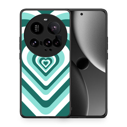 Θήκη Xiaomi 15 Ultra 5G Green Hearts από τη Smartfits με σχέδιο στο πίσω μέρος και μαύρο περίβλημα | Xiaomi 15 Ultra 5G Green Hearts case with colorful back and black bezels