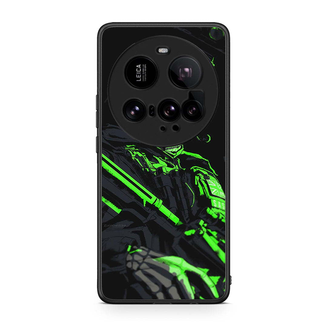 Xiaomi 15 Ultra 5G Green Soldier Θήκη Αγίου Βαλεντίνου από τη Smartfits με σχέδιο στο πίσω μέρος και μαύρο περίβλημα | Smartphone case with colorful back and black bezels by Smartfits