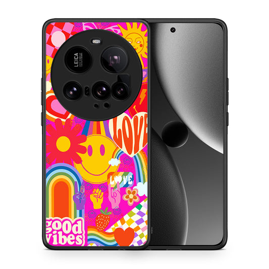 Θήκη Xiaomi 15 Ultra 5G Hippie Love από τη Smartfits με σχέδιο στο πίσω μέρος και μαύρο περίβλημα | Xiaomi 15 Ultra 5G Hippie Love case with colorful back and black bezels