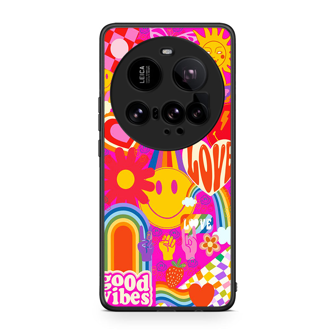 Xiaomi 15 Ultra 5G Hippie Love θήκη από τη Smartfits με σχέδιο στο πίσω μέρος και μαύρο περίβλημα | Smartphone case with colorful back and black bezels by Smartfits