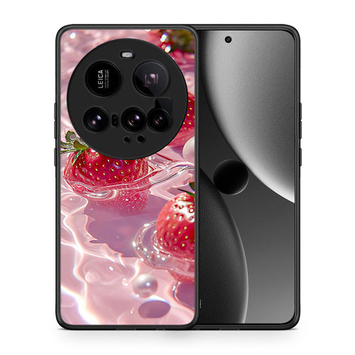 Θήκη Xiaomi 15 Ultra 5G Juicy Strawberries από τη Smartfits με σχέδιο στο πίσω μέρος και μαύρο περίβλημα | Xiaomi 15 Ultra 5G Juicy Strawberries case with colorful back and black bezels