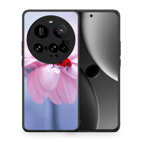 Θήκη Xiaomi 15 Ultra 5G Ladybug Flower από τη Smartfits με σχέδιο στο πίσω μέρος και μαύρο περίβλημα | Xiaomi 15 Ultra 5G Ladybug Flower case with colorful back and black bezels