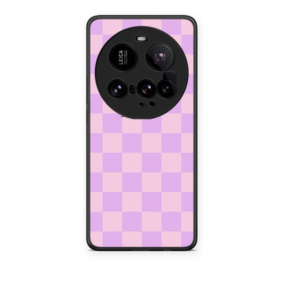 Θήκη Xiaomi 15 Ultra 5G Lavender and Pink Checkerboard από τη Smartfits με σχέδιο στο πίσω μέρος και μαύρο περίβλημα | Xiaomi 15 Ultra 5G Lavender and Pink Checkerboard case with colorful back and black bezels