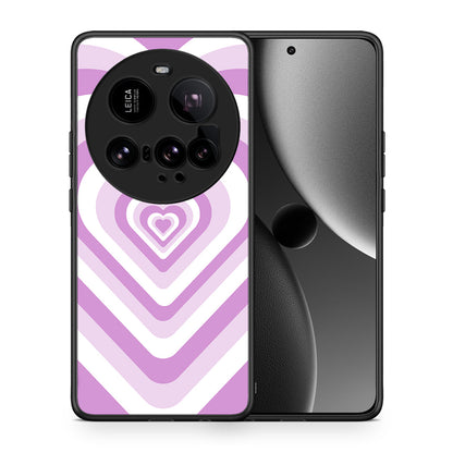 Θήκη Xiaomi 15 Ultra 5G Lilac Hearts από τη Smartfits με σχέδιο στο πίσω μέρος και μαύρο περίβλημα | Xiaomi 15 Ultra 5G Lilac Hearts case with colorful back and black bezels