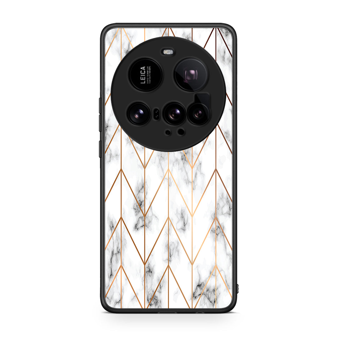 44 - Xiaomi 15 Ultra 5G Gold Geometric Marble case, cover, bumper