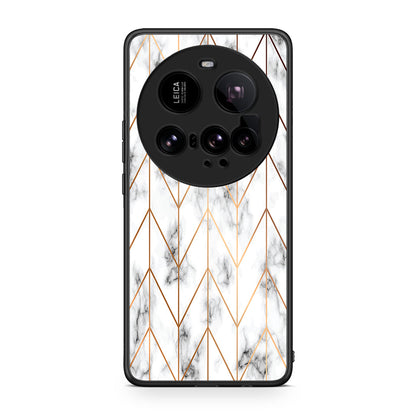 44 - Xiaomi 15 Ultra 5G Gold Geometric Marble case, cover, bumper