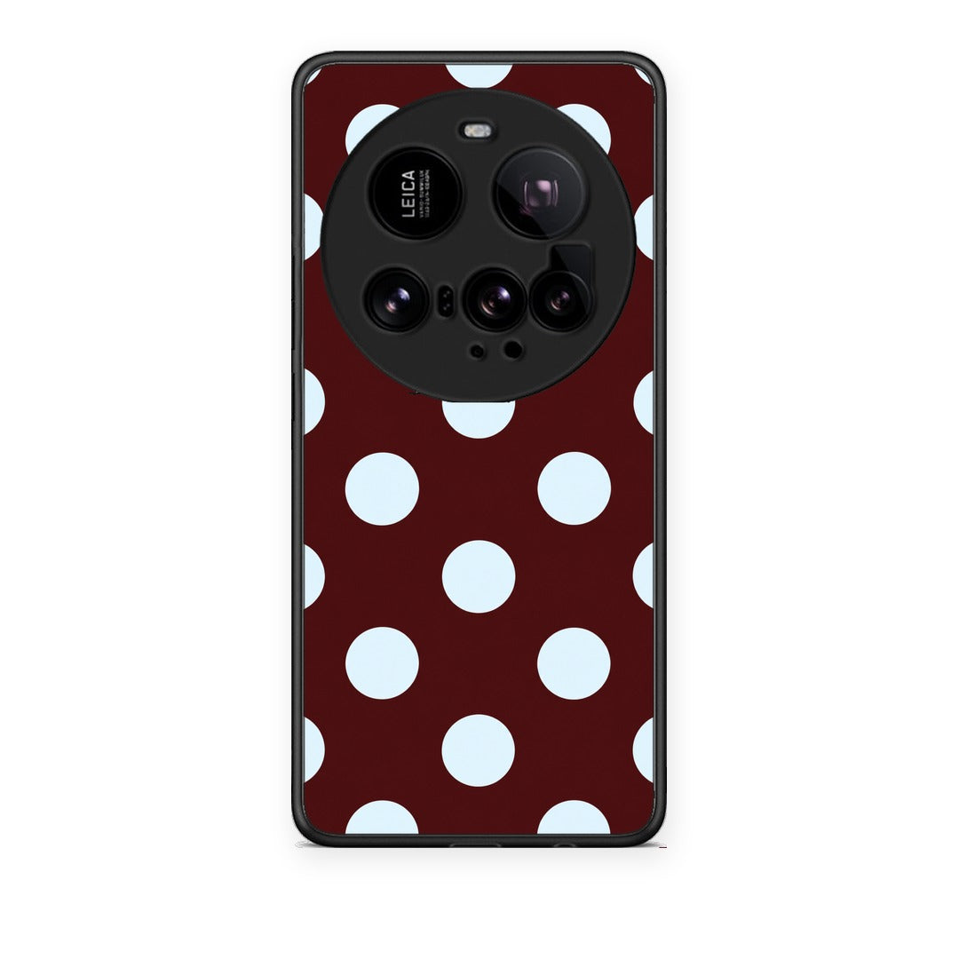 Θήκη Xiaomi 15 Ultra 5G Pale Blue Large Polka Dots on Burgundy από τη Smartfits με σχέδιο στο πίσω μέρος και μαύρο περίβλημα | Xiaomi 15 Ultra 5G Pale Blue Large Polka Dots on Burgundy case with colorful back and black bezels