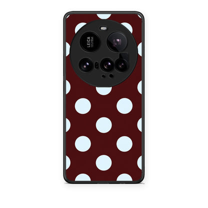 Θήκη Xiaomi 15 Ultra 5G Pale Blue Large Polka Dots on Burgundy από τη Smartfits με σχέδιο στο πίσω μέρος και μαύρο περίβλημα | Xiaomi 15 Ultra 5G Pale Blue Large Polka Dots on Burgundy case with colorful back and black bezels
