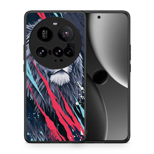 Θήκη Xiaomi 15 Ultra 5G Lion Designer PopArt από τη Smartfits με σχέδιο στο πίσω μέρος και μαύρο περίβλημα | Xiaomi 15 Ultra 5G Lion Designer PopArt case with colorful back and black bezels