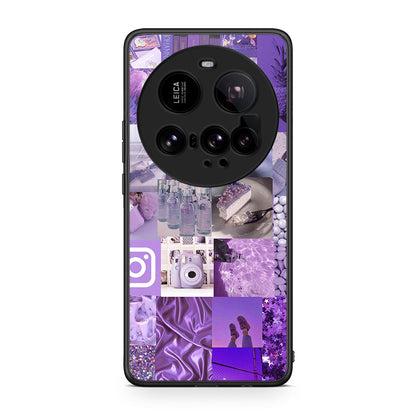 Xiaomi 15 Ultra 5G Purple Aesthetic Collage θήκη από τη Smartfits με σχέδιο στο πίσω μέρος και μαύρο περίβλημα | Smartphone case with colorful back and black bezels by Smartfits