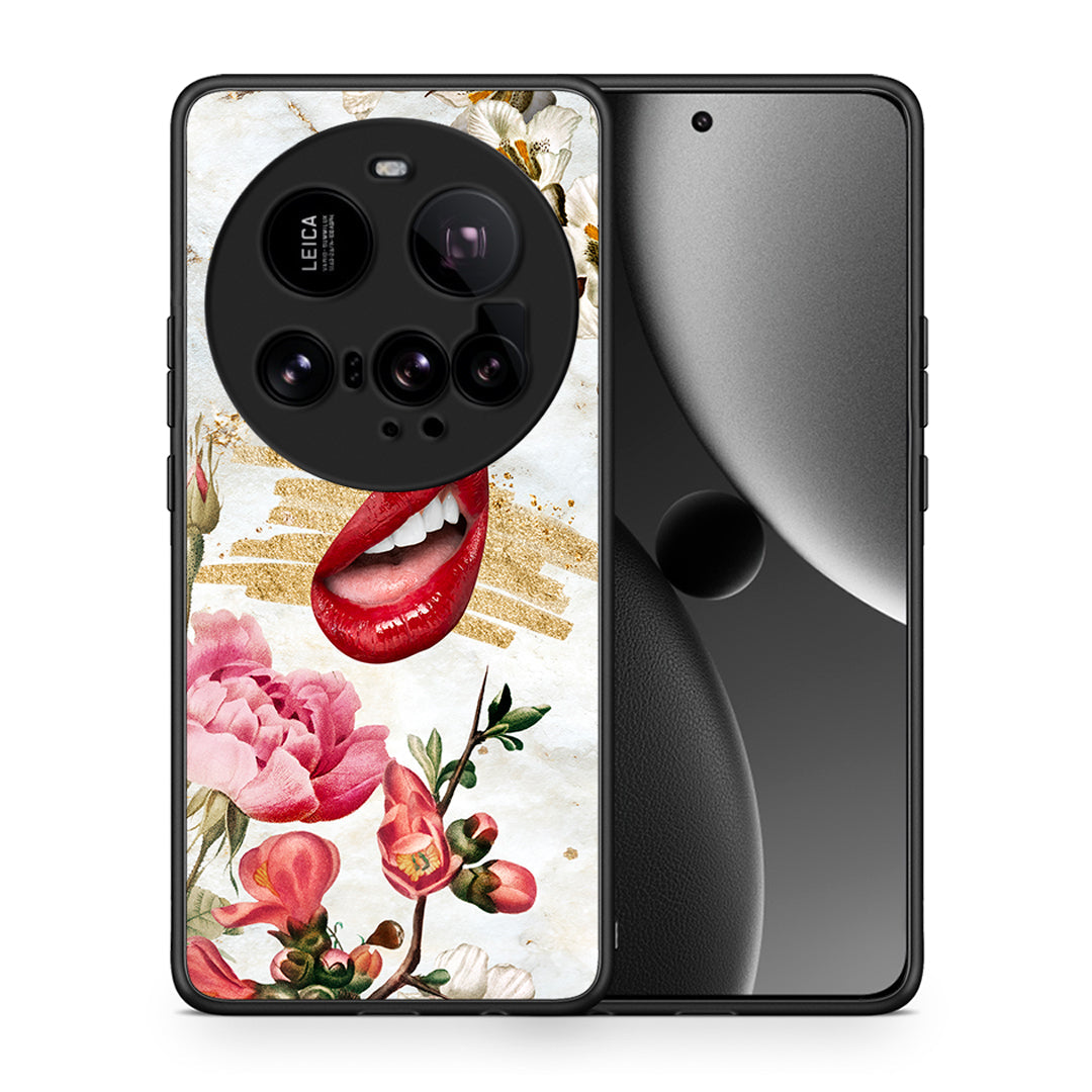 Θήκη Xiaomi 15 Ultra 5G Red Lips από τη Smartfits με σχέδιο στο πίσω μέρος και μαύρο περίβλημα | Xiaomi 15 Ultra 5G Red Lips case with colorful back and black bezels