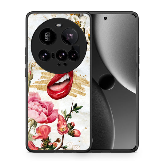 Θήκη Xiaomi 15 Ultra 5G Red Lips από τη Smartfits με σχέδιο στο πίσω μέρος και μαύρο περίβλημα | Xiaomi 15 Ultra 5G Red Lips case with colorful back and black bezels