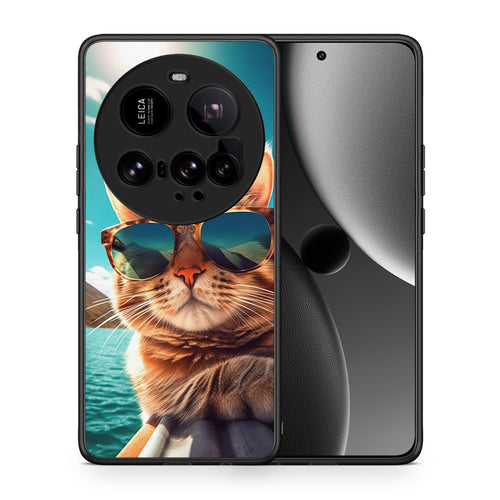 Θήκη Xiaomi 15 Ultra 5G Summer Cat από τη Smartfits με σχέδιο στο πίσω μέρος και μαύρο περίβλημα | Xiaomi 15 Ultra 5G Summer Cat case with colorful back and black bezels