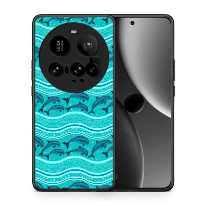 Θήκη Xiaomi 15 Ultra 5G Swimming Dolphins από τη Smartfits με σχέδιο στο πίσω μέρος και μαύρο περίβλημα | Xiaomi 15 Ultra 5G Swimming Dolphins case with colorful back and black bezels