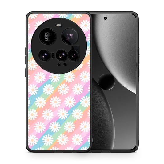 Θήκη Xiaomi 15 Ultra 5G White Daisies από τη Smartfits με σχέδιο στο πίσω μέρος και μαύρο περίβλημα | Xiaomi 15 Ultra 5G White Daisies case with colorful back and black bezels