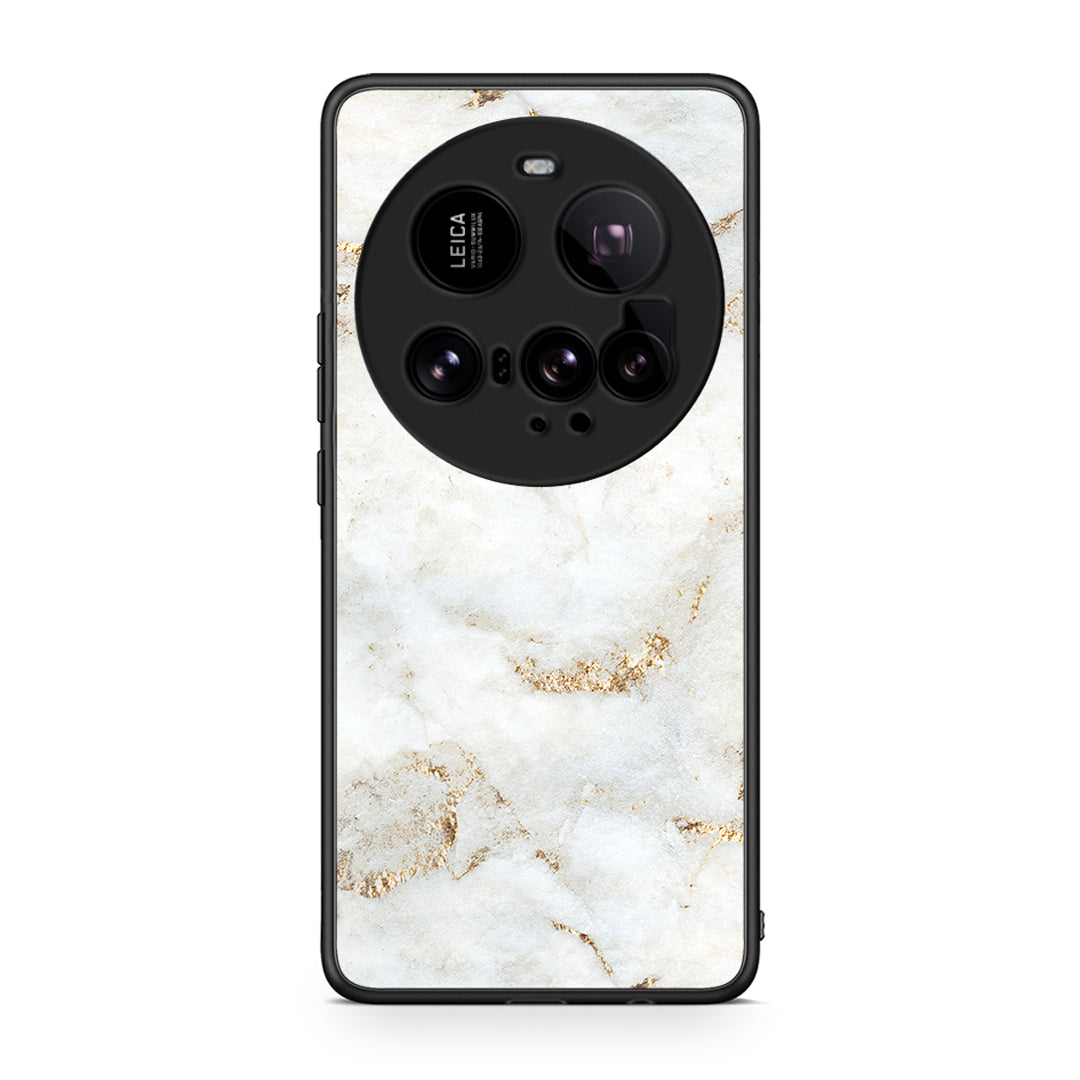 Xiaomi 15 Ultra 5G White Gold Marble θήκη από τη Smartfits με σχέδιο στο πίσω μέρος και μαύρο περίβλημα | Smartphone case with colorful back and black bezels by Smartfits