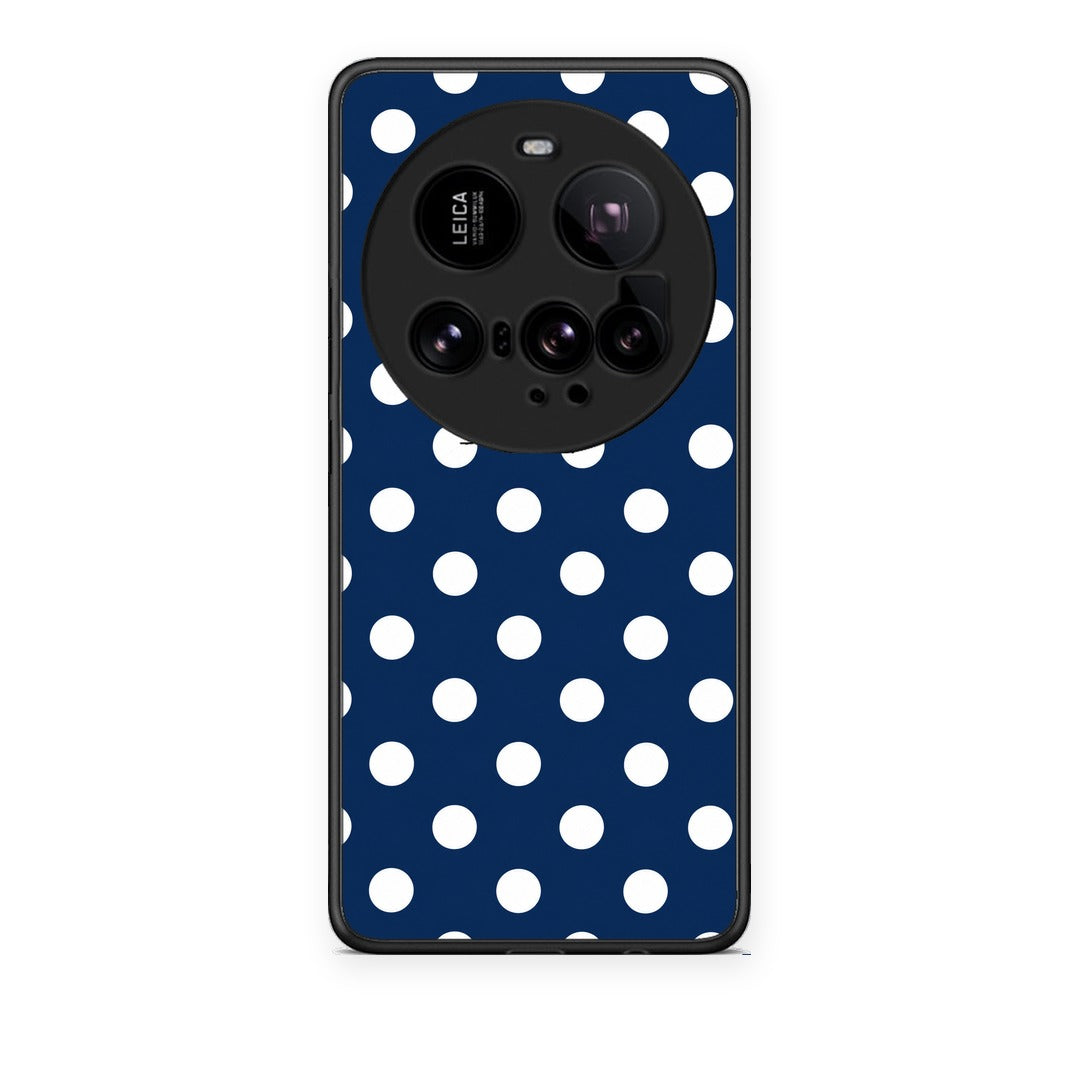 Θήκη Xiaomi 15 Ultra 5G White Large Polka Dots on Navy από τη Smartfits με σχέδιο στο πίσω μέρος και μαύρο περίβλημα | Xiaomi 15 Ultra 5G White Large Polka Dots on Navy case with colorful back and black bezels