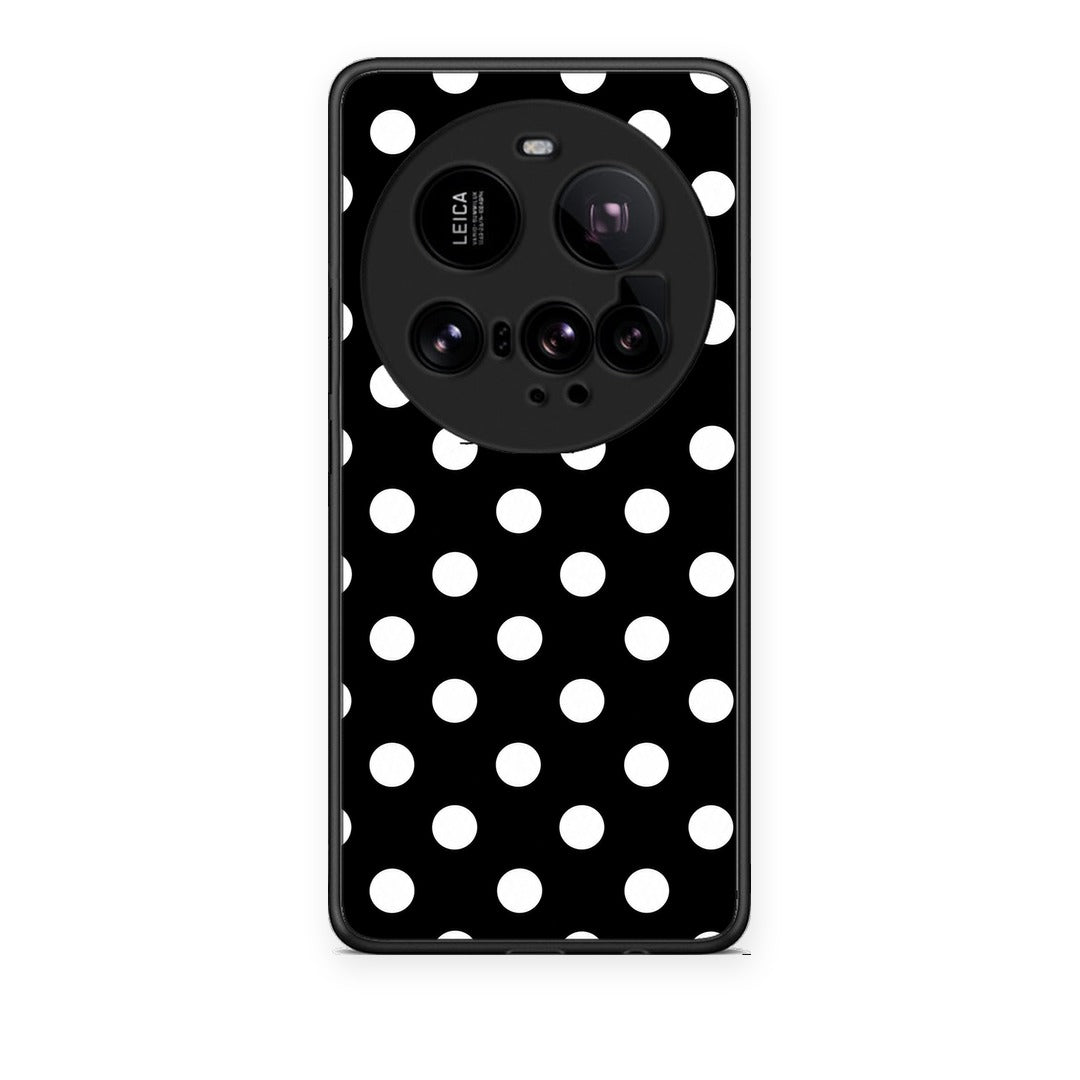 Θήκη Xiaomi 15 Ultra 5G White Polka Dots on Black από τη Smartfits με σχέδιο στο πίσω μέρος και μαύρο περίβλημα | Xiaomi 15 Ultra 5G White Polka Dots on Black case with colorful back and black bezels