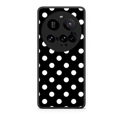 Θήκη Xiaomi 15 Ultra 5G White Polka Dots on Black από τη Smartfits με σχέδιο στο πίσω μέρος και μαύρο περίβλημα | Xiaomi 15 Ultra 5G White Polka Dots on Black case with colorful back and black bezels