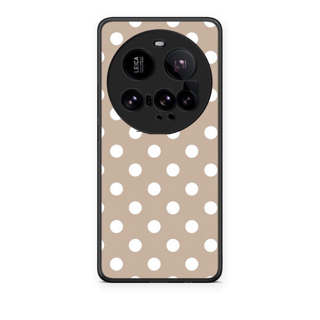 Θήκη Xiaomi 15 Ultra 5G White Polka Dots on Taupe από τη Smartfits με σχέδιο στο πίσω μέρος και μαύρο περίβλημα | Xiaomi 15 Ultra 5G White Polka Dots on Taupe case with colorful back and black bezels