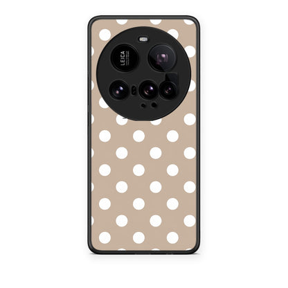 Θήκη Xiaomi 15 Ultra 5G White Polka Dots on Taupe από τη Smartfits με σχέδιο στο πίσω μέρος και μαύρο περίβλημα | Xiaomi 15 Ultra 5G White Polka Dots on Taupe case with colorful back and black bezels