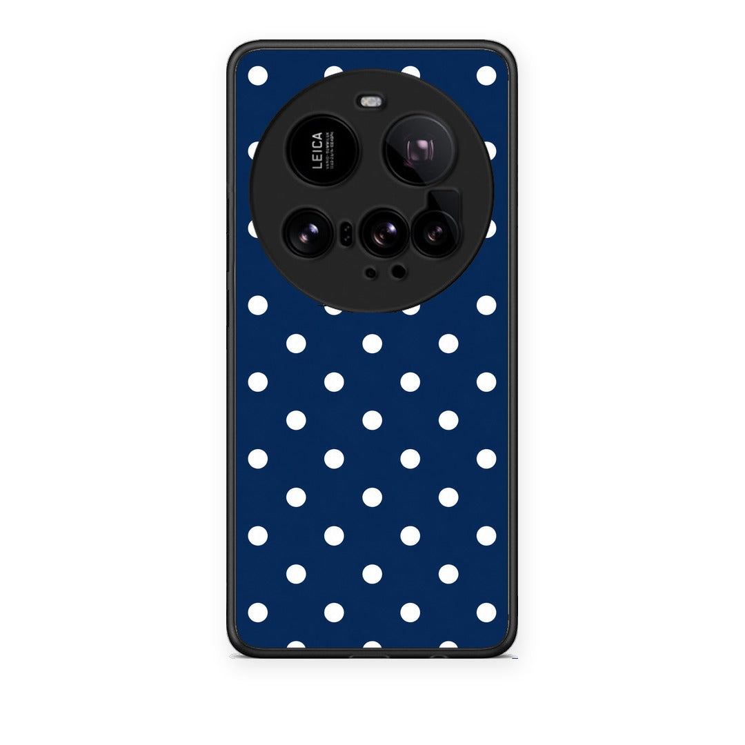 Θήκη Xiaomi 15 Ultra 5G White Small Polka Dots on Navy από τη Smartfits με σχέδιο στο πίσω μέρος και μαύρο περίβλημα | Xiaomi 15 Ultra 5G White Small Polka Dots on Navy case with colorful back and black bezels