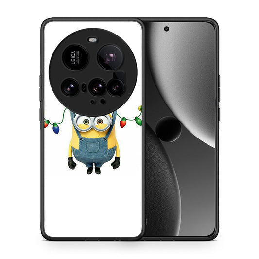 Θήκη Xiaomi 15 Ultra 5G Xmas Minion Lights από τη Smartfits με σχέδιο στο πίσω μέρος και μαύρο περίβλημα | Xiaomi 15 Ultra 5G Xmas Minion Lights case with colorful back and black bezels
