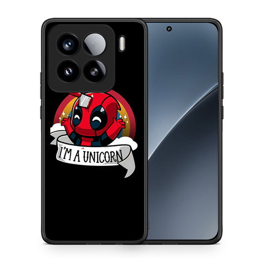 Θήκη Xiaomi 15 Unicorn Deadpool από τη Smartfits με σχέδιο στο πίσω μέρος και μαύρο περίβλημα | Xiaomi 15 Unicorn Deadpool case with colorful back and black bezels