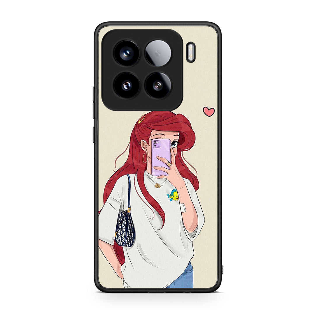 Xiaomi 15 Walking Mermaid Θήκη από τη Smartfits με σχέδιο στο πίσω μέρος και μαύρο περίβλημα | Smartphone case with colorful back and black bezels by Smartfits