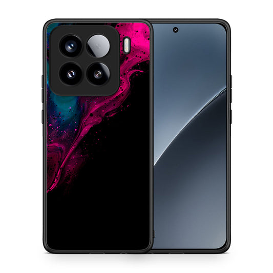 Θήκη Xiaomi 15 Pink Black Watercolor από τη Smartfits με σχέδιο στο πίσω μέρος και μαύρο περίβλημα | Xiaomi 15 Pink Black Watercolor case with colorful back and black bezels
