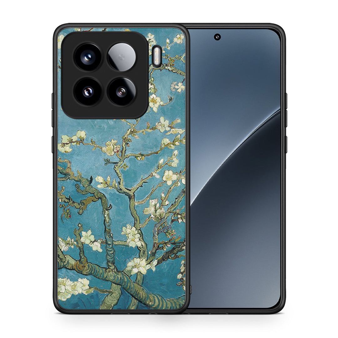 Θήκη Xiaomi 15 White Blossoms από τη Smartfits με σχέδιο στο πίσω μέρος και μαύρο περίβλημα | Xiaomi 15 White Blossoms case with colorful back and black bezels