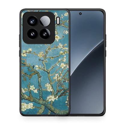 Θήκη Xiaomi 15 White Blossoms από τη Smartfits με σχέδιο στο πίσω μέρος και μαύρο περίβλημα | Xiaomi 15 White Blossoms case with colorful back and black bezels