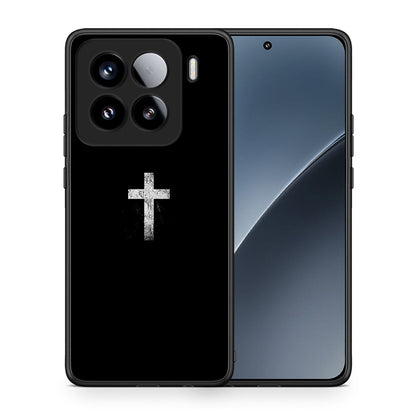 Θήκη Xiaomi 15 White Cross από τη Smartfits με σχέδιο στο πίσω μέρος και μαύρο περίβλημα | Xiaomi 15 White Cross case with colorful back and black bezels