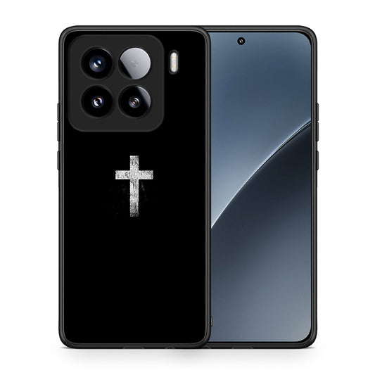 Θήκη Xiaomi 15 White Cross από τη Smartfits με σχέδιο στο πίσω μέρος και μαύρο περίβλημα | Xiaomi 15 White Cross case with colorful back and black bezels