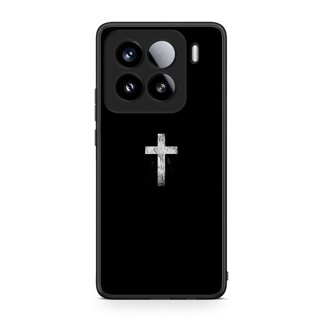 Xiaomi 15 White Cross θήκη από τη Smartfits με σχέδιο στο πίσω μέρος και μαύρο περίβλημα | Smartphone case with colorful back and black bezels by Smartfits