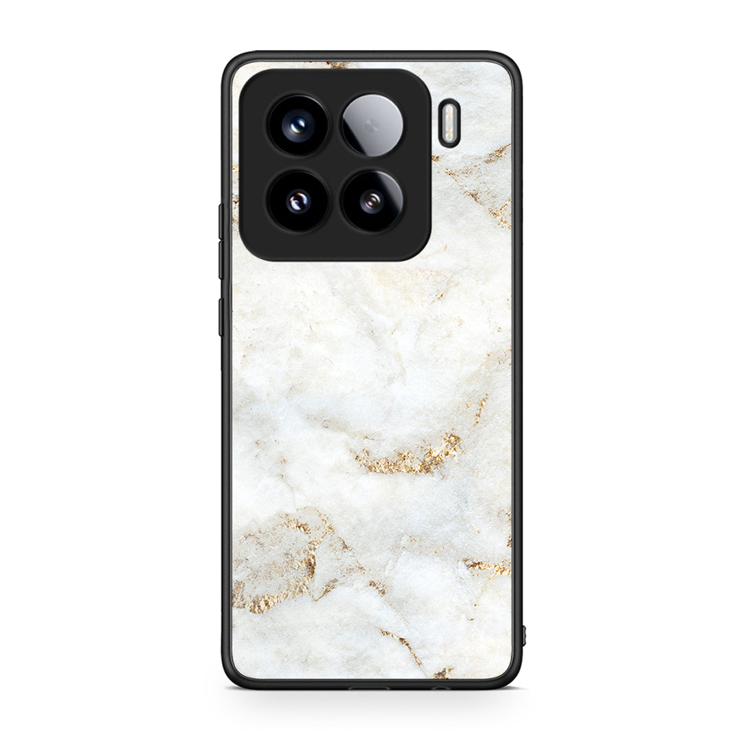 Xiaomi 15 White Gold Marble θήκη από τη Smartfits με σχέδιο στο πίσω μέρος και μαύρο περίβλημα | Smartphone case with colorful back and black bezels by Smartfits
