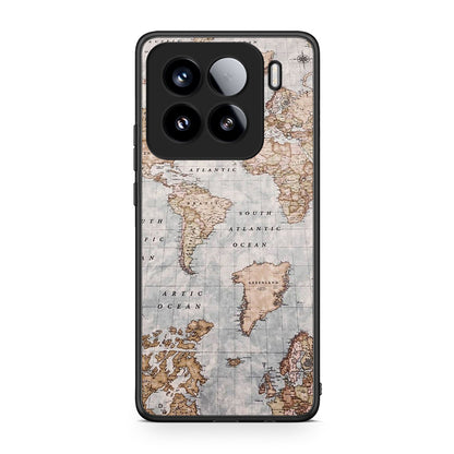 Xiaomi 15 World Map Θήκη από τη Smartfits με σχέδιο στο πίσω μέρος και μαύρο περίβλημα | Smartphone case with colorful back and black bezels by Smartfits