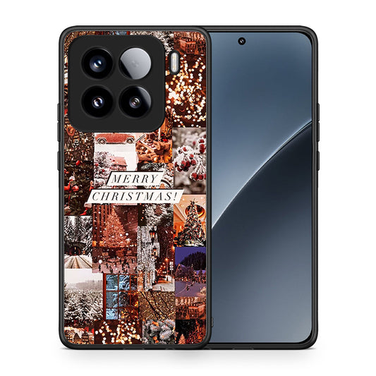 Θήκη Xiaomi 15 Xmas Collage από τη Smartfits με σχέδιο στο πίσω μέρος και μαύρο περίβλημα | Xiaomi 15 Xmas Collage case with colorful back and black bezels